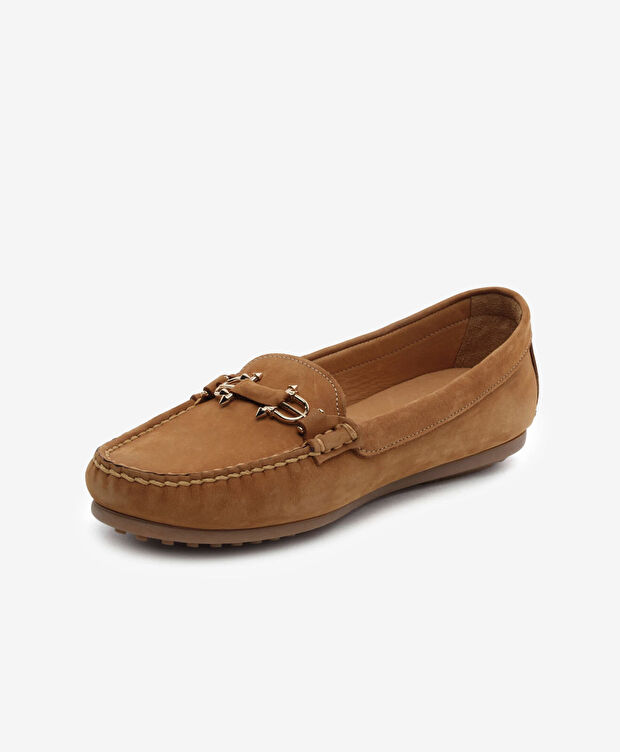 Kadın Taba Hakiki Deri Loafer Ayakkabı - 3