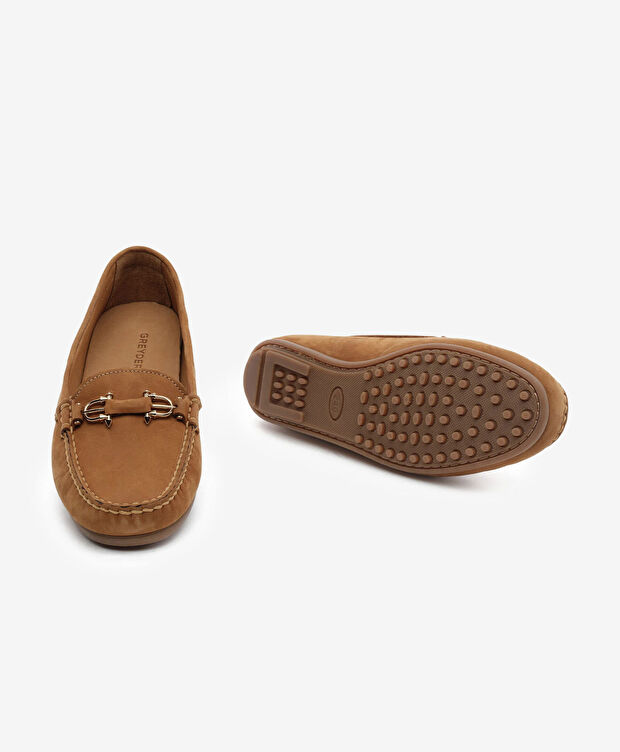 Kadın Taba Hakiki Deri Loafer Ayakkabı - 6